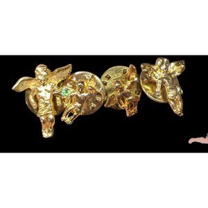 Vintage Religious Cherub/Guardian Lapel Pins Lot of 4